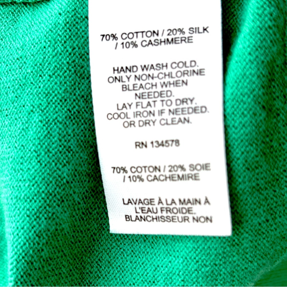 Vineyard Vines Cashmere Luxe Soft Short Sleeve Sweater Sea Green Silk Cotton S - Picture 6 of 11
